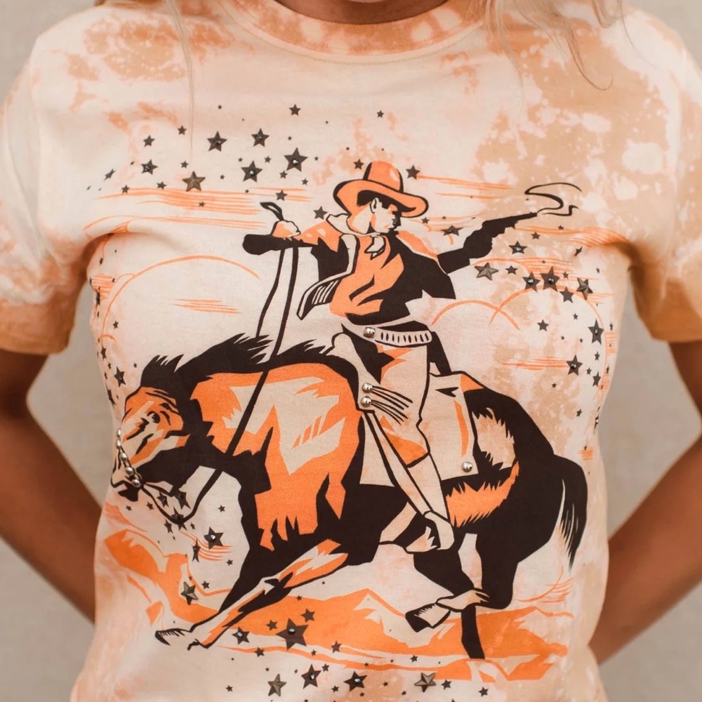 Cowboy Rhinestone Tee by Gina Tees